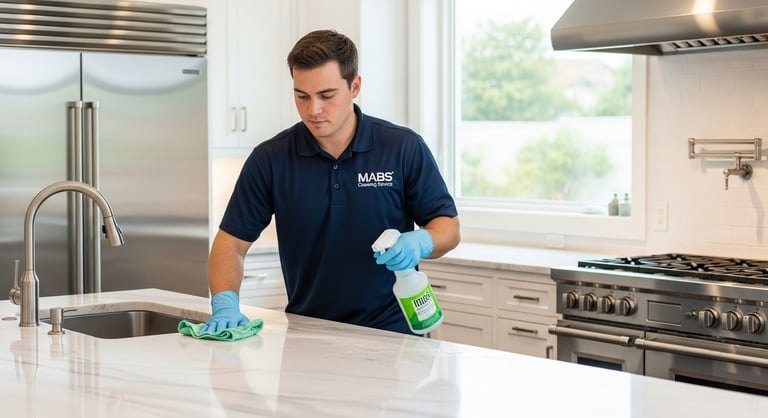Deep cleaning a kitchen